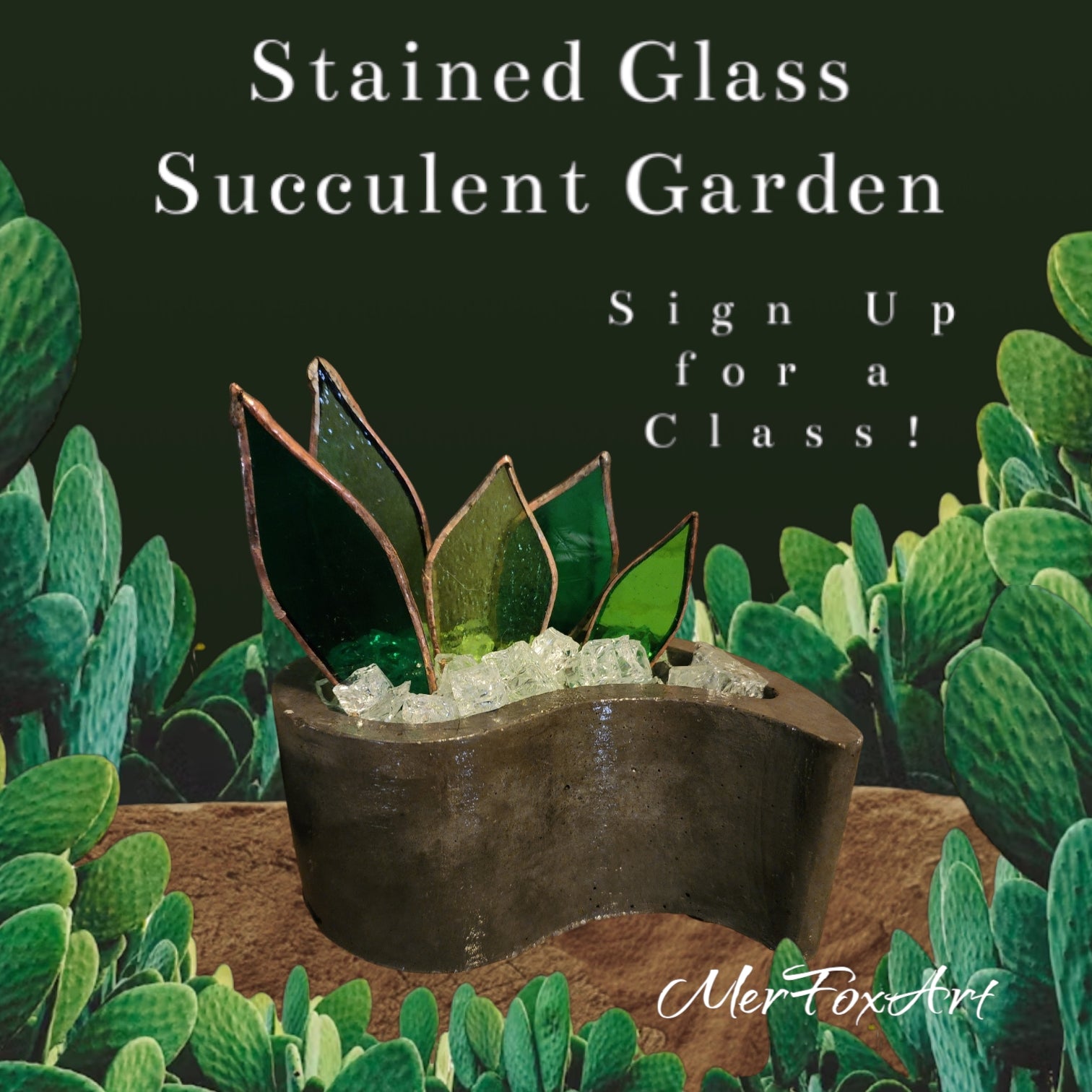 succulent stained glass Lebanon WCCDS ~ 1pm January 26th ~ Stained Glass Succulent!! – MerFox Art