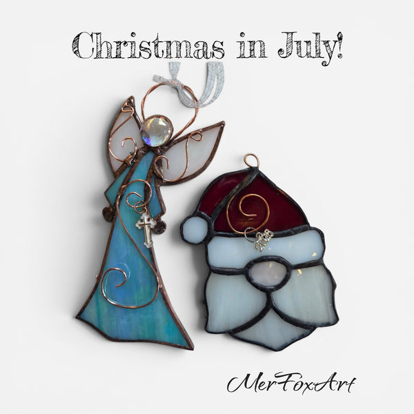 Woodfeather Chapel Hill ~ Stained Glass Christmas in July Ornaments!