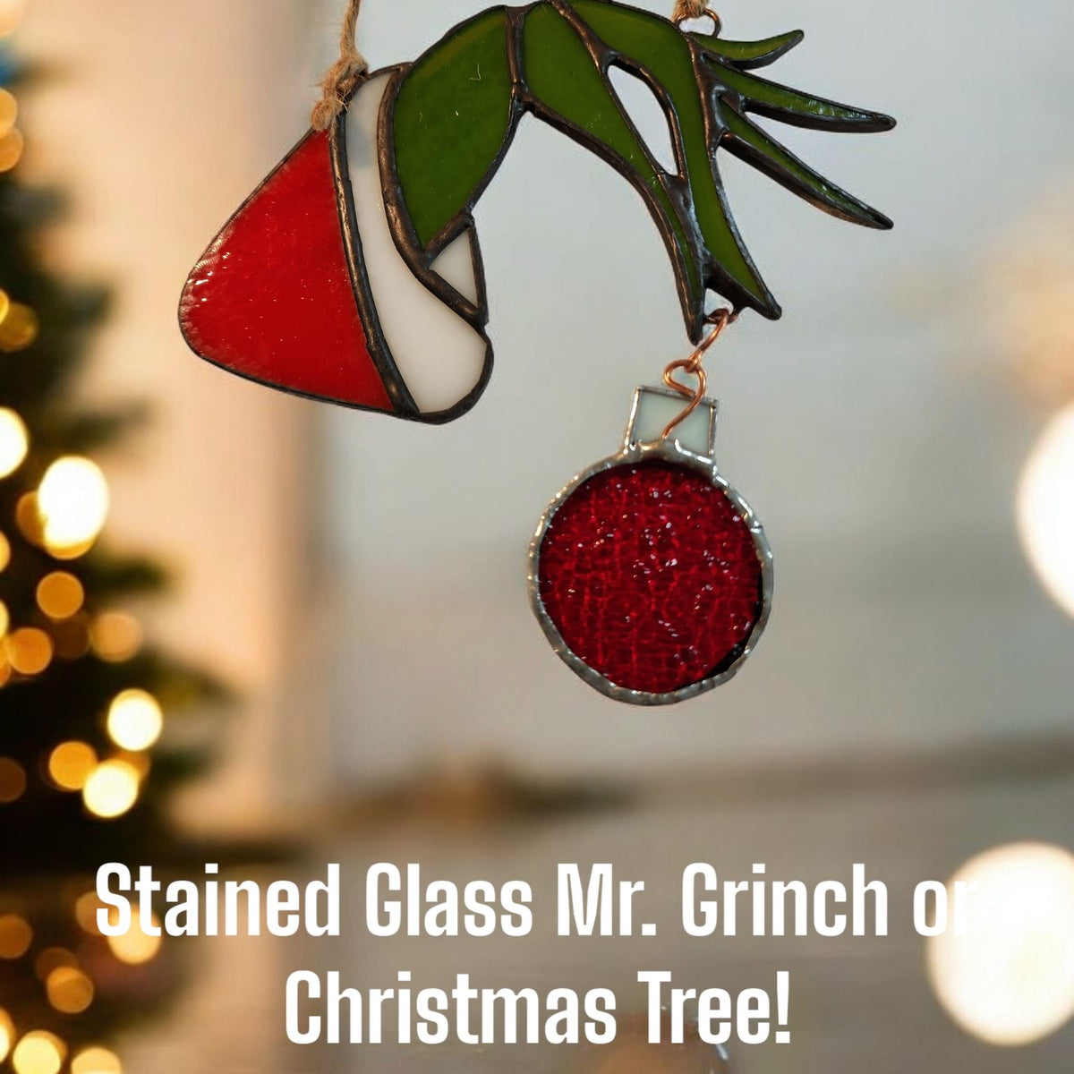 Stained Glass Grinch or Santa Tree ~ Woodfeather Farm Tasting Room!