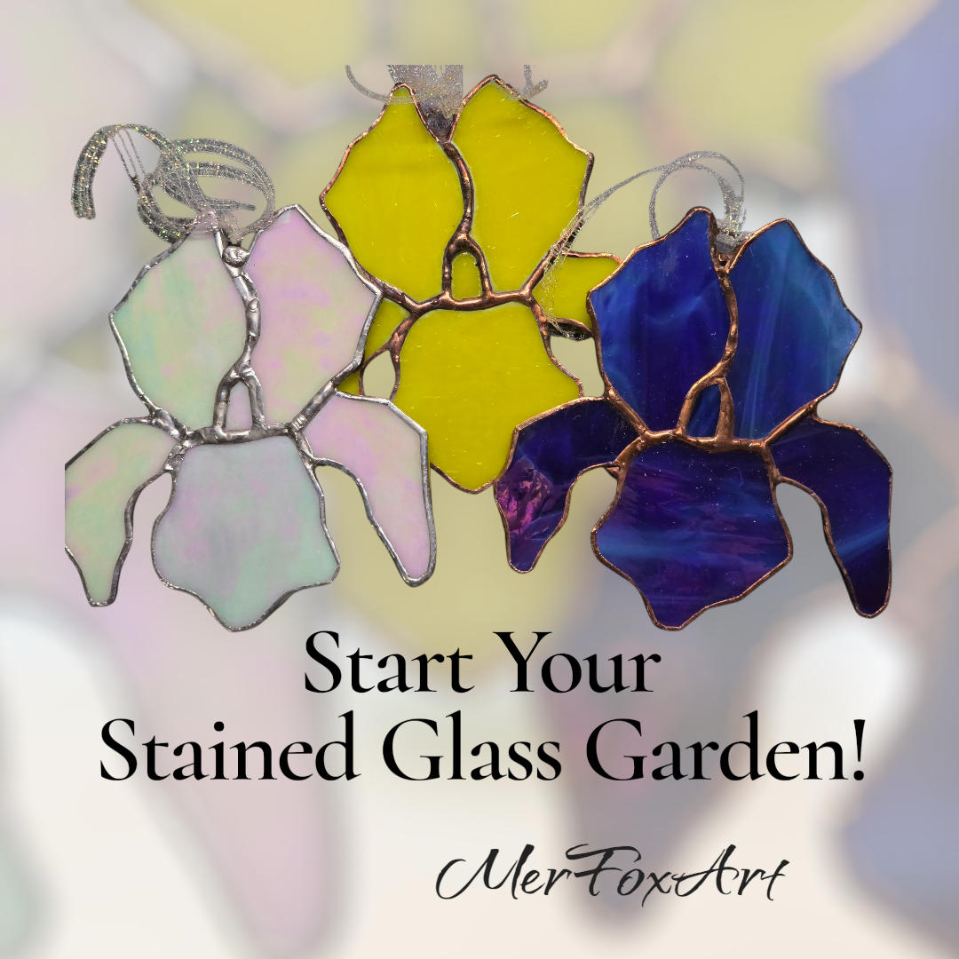 Stained Glass Iris at the Woodfeather Farms Tasting Room