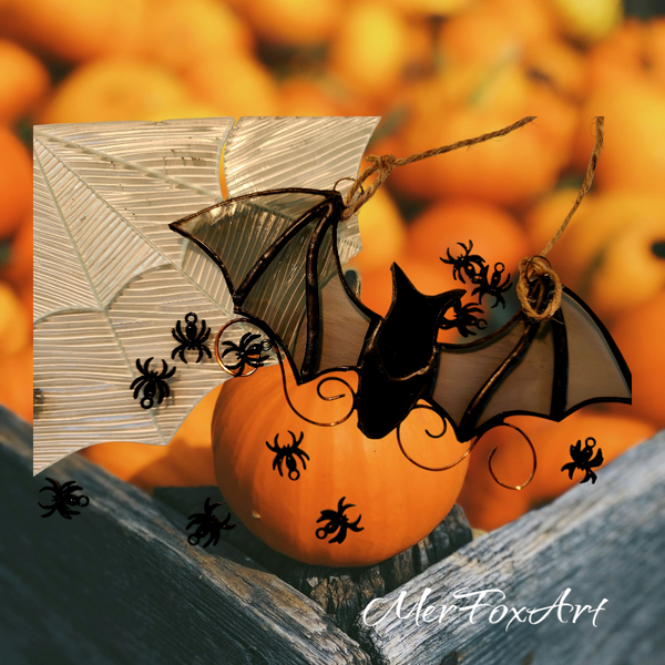 Basement Marketplace ~ Stained Glass Bats & Spiderwebs Oct 16th
