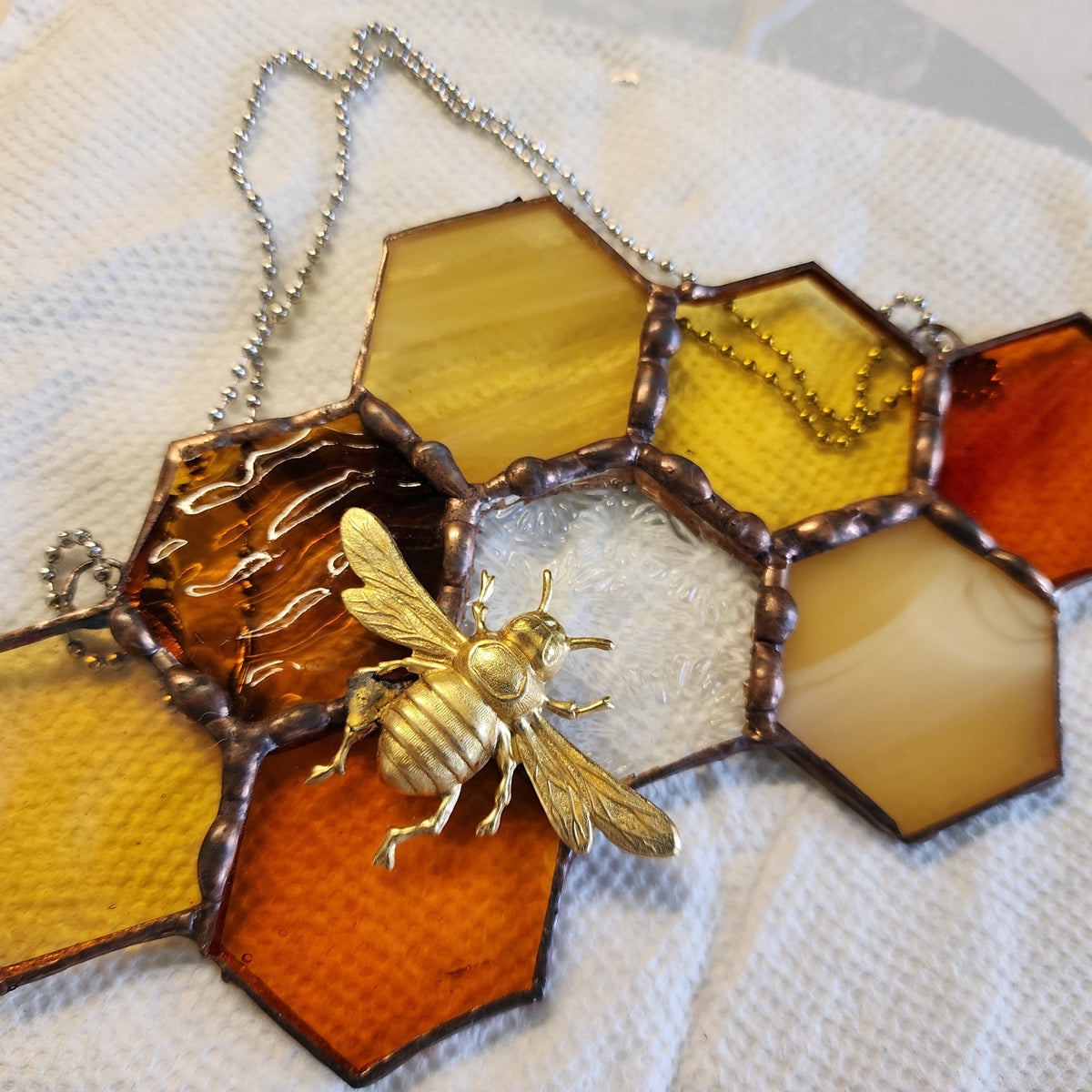 Stained Glass Honeycomb or Bumblebee! ~ Woodfeather Farm Tasting Room 3/22