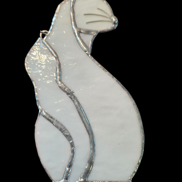 Stained Glass Kitty on a Shelf
